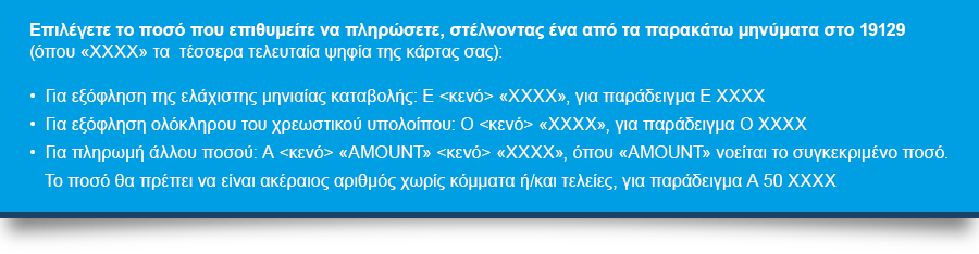 Pay by SMS Λεπτομέρειες