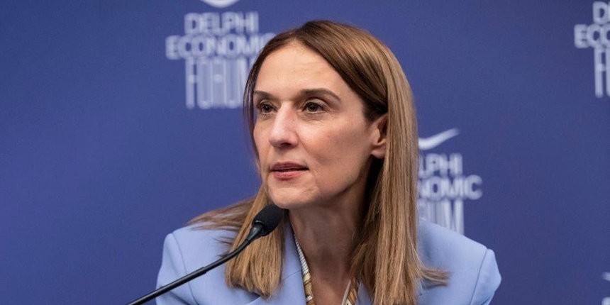The Chief Human Resources Officer, Fragiski Melissa, in discussion at the Delphi Economic Forum.