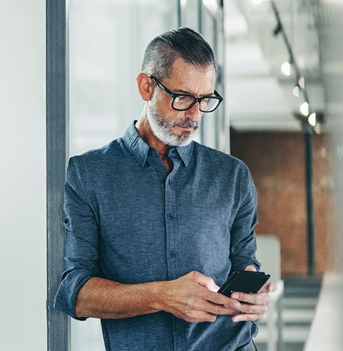 man with mobile phone
