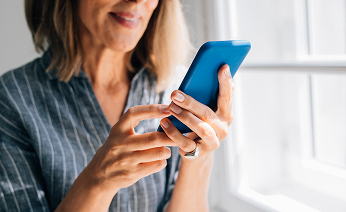 woman with smartphone