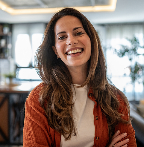 Man holding mobile and card