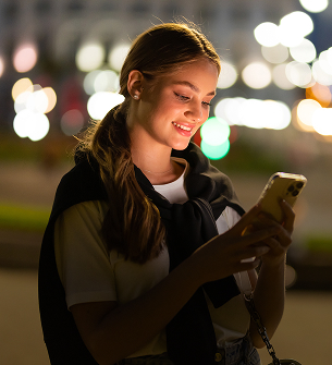 girl with smartphone