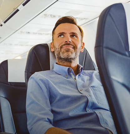 man inside an airplane
