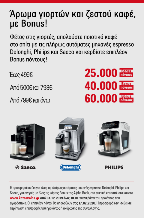 Κωτσόβολος προσφορά πόντων σε αυτόματες μηχανές espresso